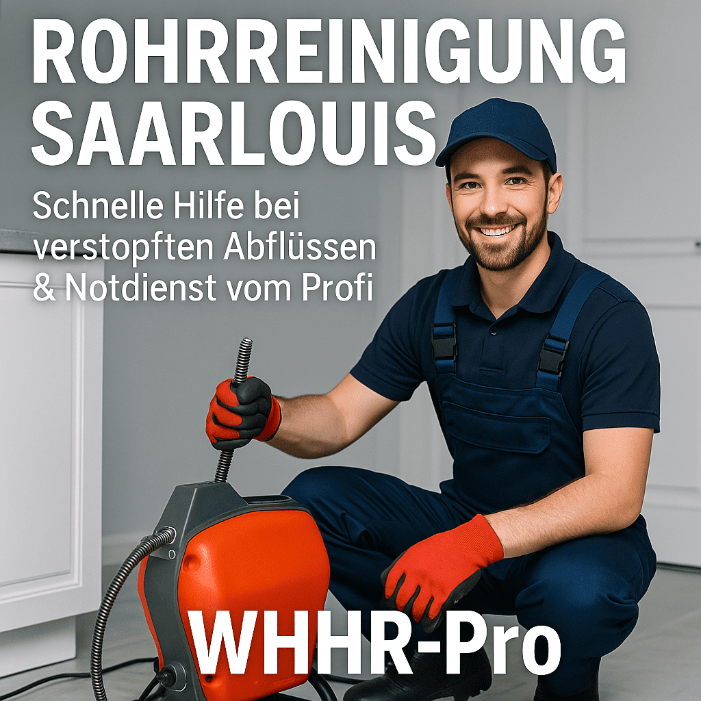Mitarbeiter mit Rohrreinigung Maschine für Saarlouis