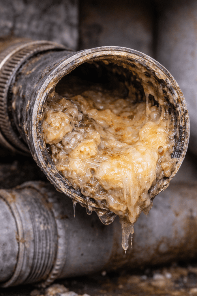 Echte Fettablagerung aus einem Einsatz